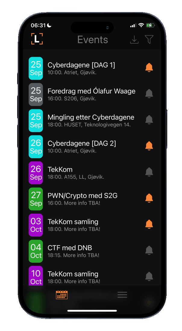 React Native event management application